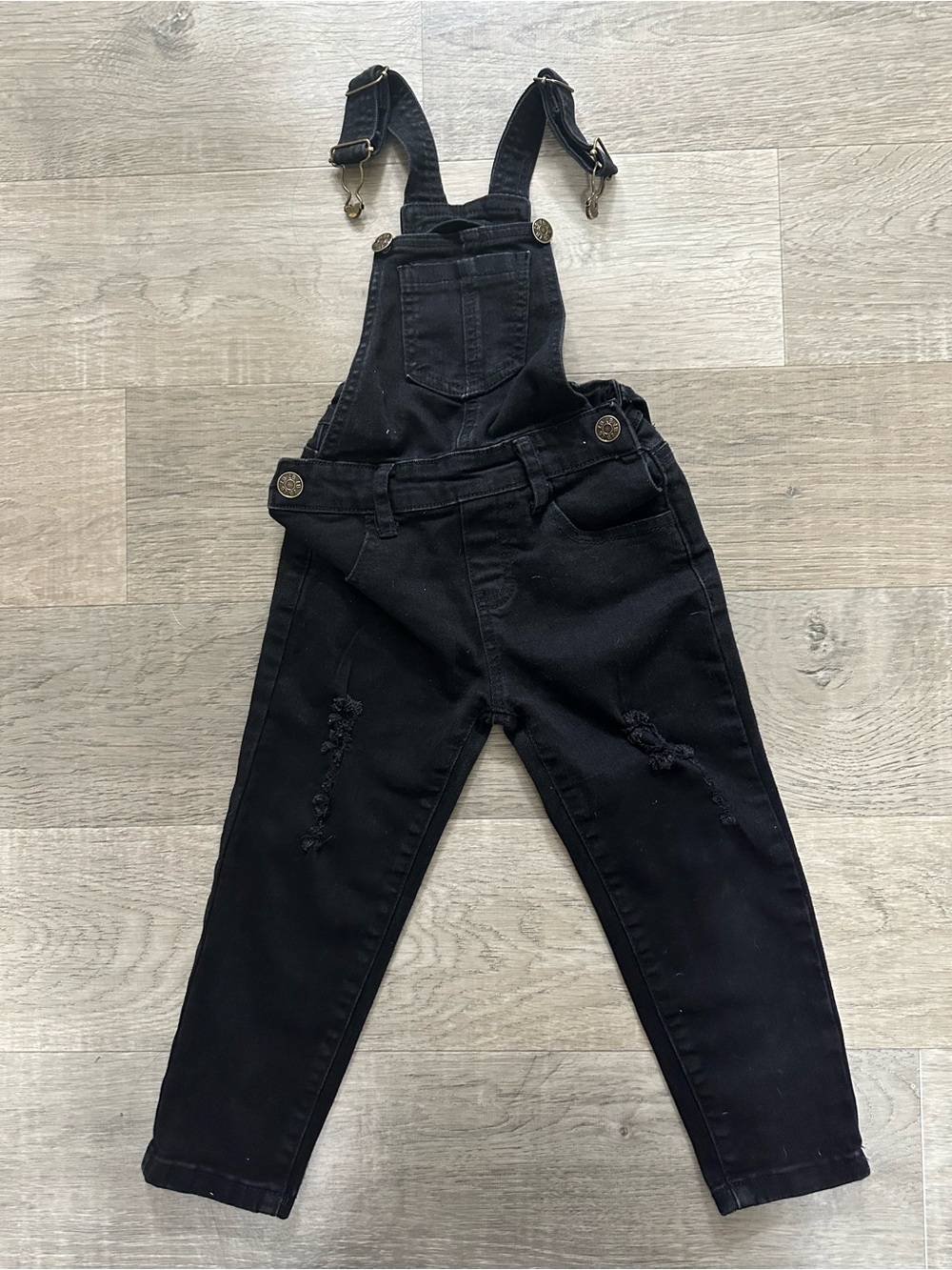Little Bipsy Black Kids Denim Overalls 3-4T